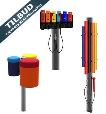 TILBUD Mini Rainbow pakke m. udendørs musikinstrumenter - Starter pakke